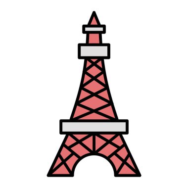 Beyaz arkaplanda izole edilmiş düz bir kule simgesi. seyahat sembolü çizimi.