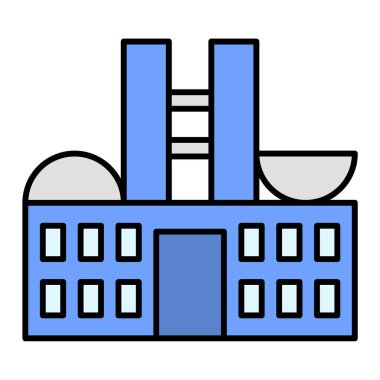 Fabrika binası ikon vektör illüstrasyonu
