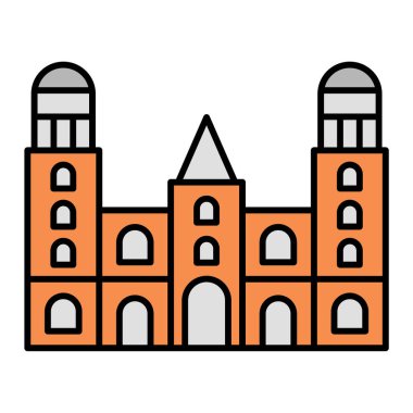 Bina. Web simgesi basit illüstrasyon