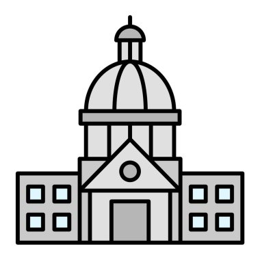 Üniversite binası ikonu. Web için okul vektör simgelerinin özet çizimi