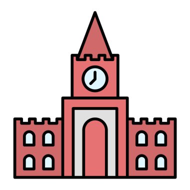 Şato kulesi ikonu. Web için vektör simgeleri oluşturma taslağı