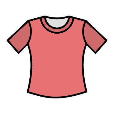Tişört ikonu. Giysi vektör logosunun ana hatları.