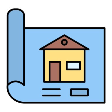 Ev Planı ikon vektör illüstrasyonu