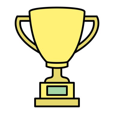 Kupa ikonu. Web için altın ödül vektör simgelerinin özet çizimi