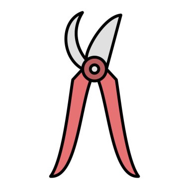 Pense araç simgesi. makas vektör çizimi karikatürü. izole edilmiş sınır.