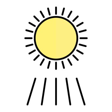 Güneş ikonu. Web için güneş paneli vektör simgelerinin basit çizimi