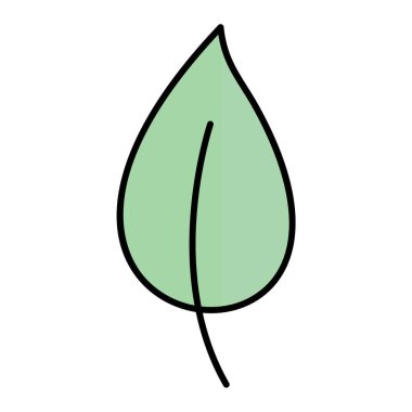 Yeşil Yaprak çizgi film ikonu. vektör illüstrasyonu