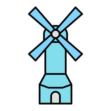 Yel değirmeni ikonu vektör illüstrasyonu
