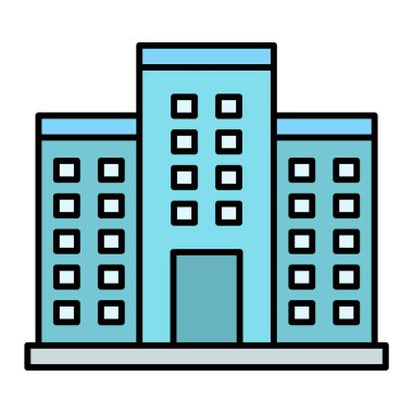 Bina. Web simgesi basit illüstrasyon