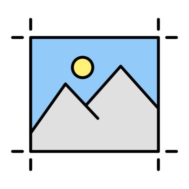 fotoğraf galerisi simgesi, vektör illüstrasyonu