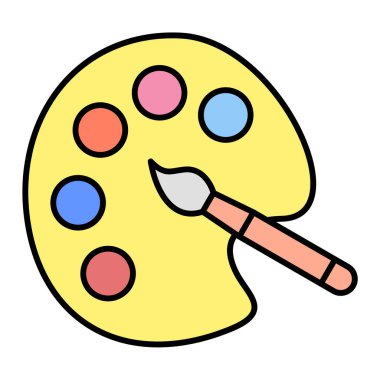 boya fırçası ikonu. beyaz arkaplanda izole edilmiş boya fırçası vektör çizimi karikatürü