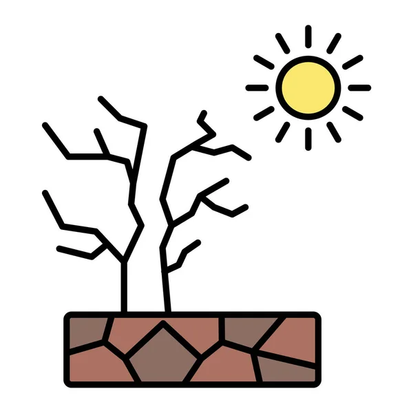 Växtrikonen Kontur Illustration Träd Vektor Ikoner För Webben — Stock vektor