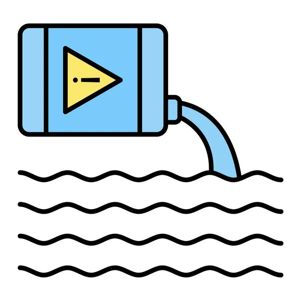 Icono Polución Agua Vector Ilustración — Vector de stock