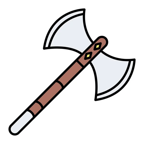 Axe Icon Outline Hand Drawn Vector Illustration Isolated Contour Drawing — Image vectorielle