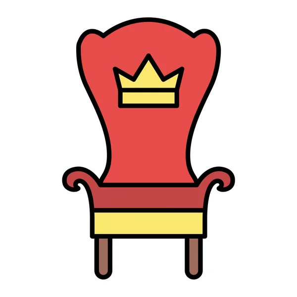 Royal Armchair Icon Vector Illustration Flat Style — Archivo Imágenes Vectoriales