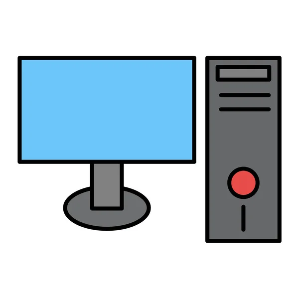 Computer Monitor Icon Vector Illustration — Stock Vector