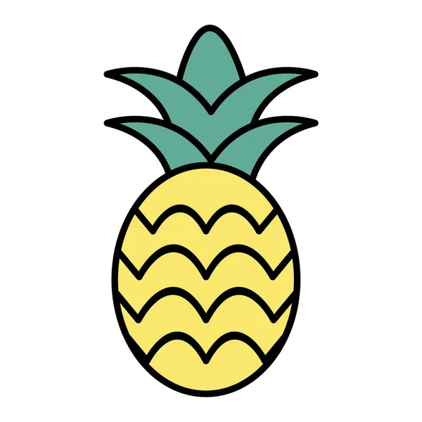 Ananas Frutta Icona Vettoriale Illustrazione Design — Vettoriale Stock