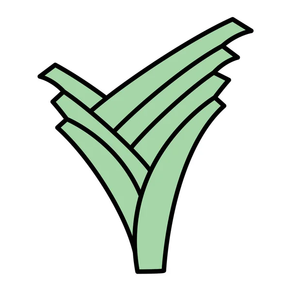 Green Leaf Icon Outline Illustration Plant Vector Symbol Isolated Contour — Image vectorielle