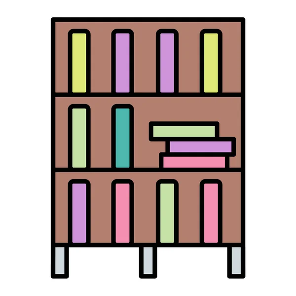 Book Library Bookshelf Vector Illustration Graphic Design — 스톡 벡터