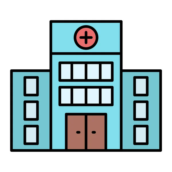 Hospital Edifício Ícone Vetor Ilustração —  Vetores de Stock