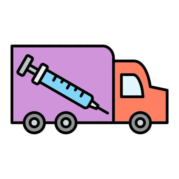 Truck Icon White Background Line Style Vector Illustration — Stock Vector