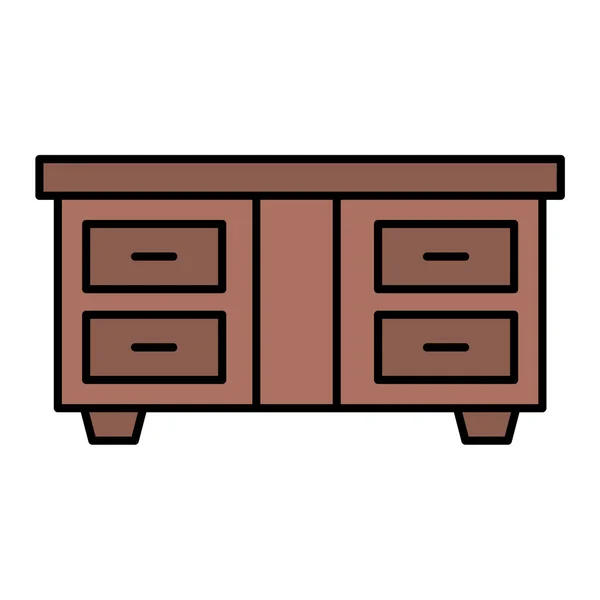 Muebles Del Gabinete Icono Vector Ilustración Diseño — Vector de stock
