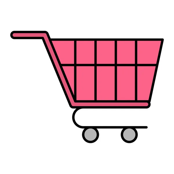 Shopping Cart Icon Outline Illustration Supermarket Trolley Vector Icons Web — Stock Vector