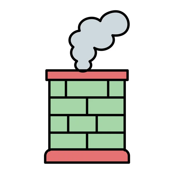 Chimney Icon Outline Illustration Fire Vector Icons Web — Stock Vector