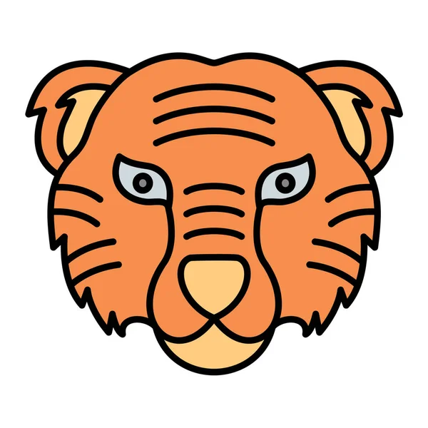 Ilustración Vectorial Una Cabeza Tigre — Vector de stock