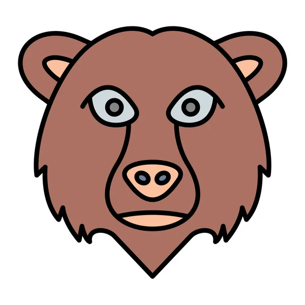 Oso Cabeza Icono Vector Ilustración — Vector de stock