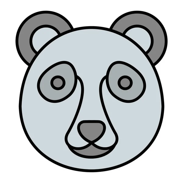 Lindo Icono Cara Panda Dibujos Animados Oso Animal Vector Ilustración — Archivo Imágenes Vectoriales