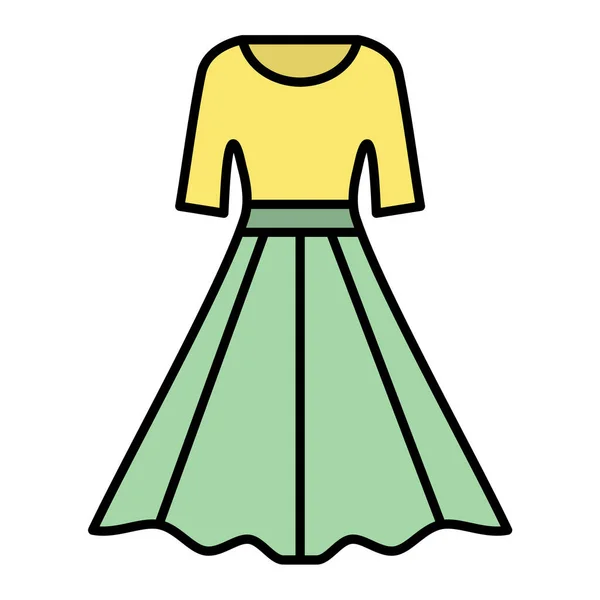 Icono Vestido Esquema Ilustración Ropa Vector Símbolo — Archivo Imágenes Vectoriales