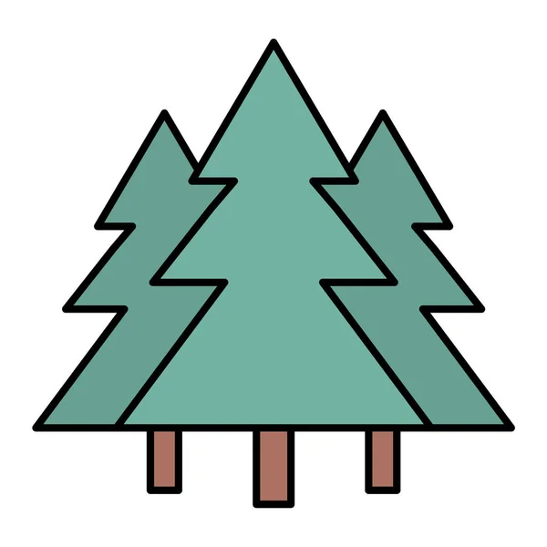 Pine Trees Icon Vector Illustration Design — Stock Vector