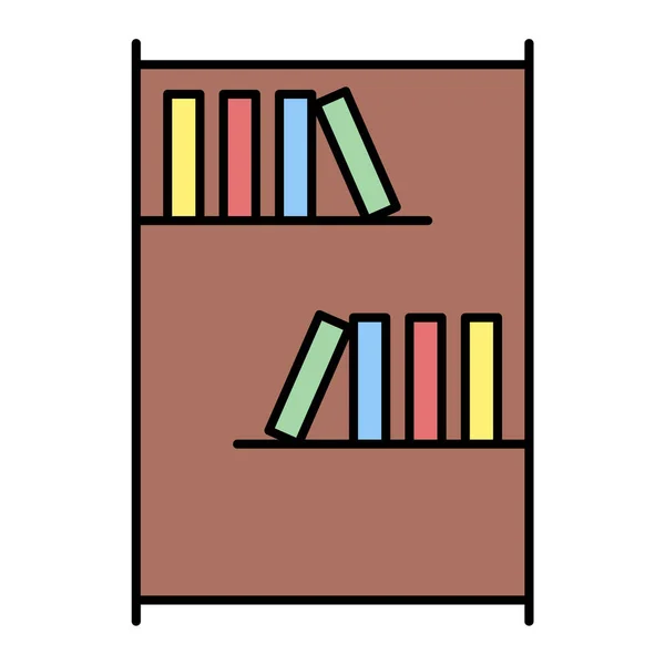 Εικονίδιο Βιβλίων Θέμα Βιβλιοθήκης Και Βιβλιοπωλείου Πολύχρωμο Σχέδιο Εικονογράφηση Διανύσματος — Διανυσματικό Αρχείο
