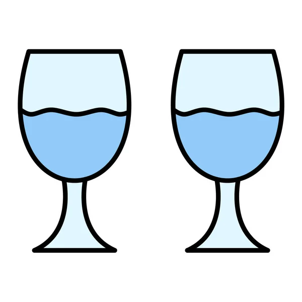 Şarap Kadehleri Ikon Vektör Illüstrasyonu — Stok Vektör