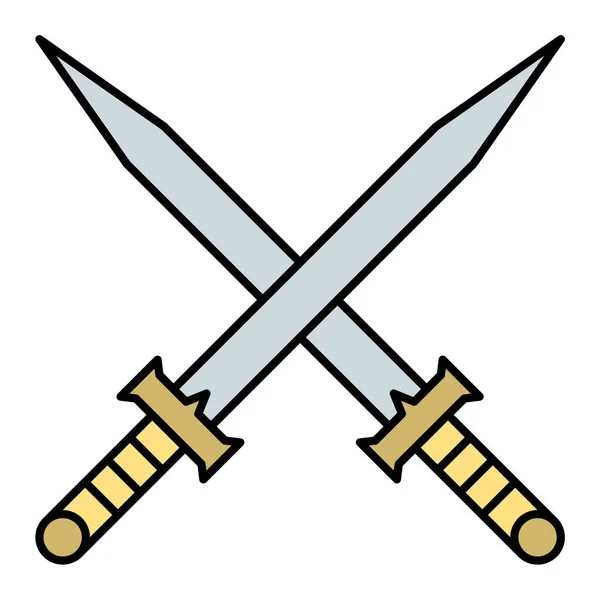 Icono Espadas Ilustración Aislada Vector — Archivo Imágenes Vectoriales