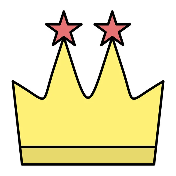 Bazgroły Kreskówki Król Ikona Korony — Wektor stockowy
