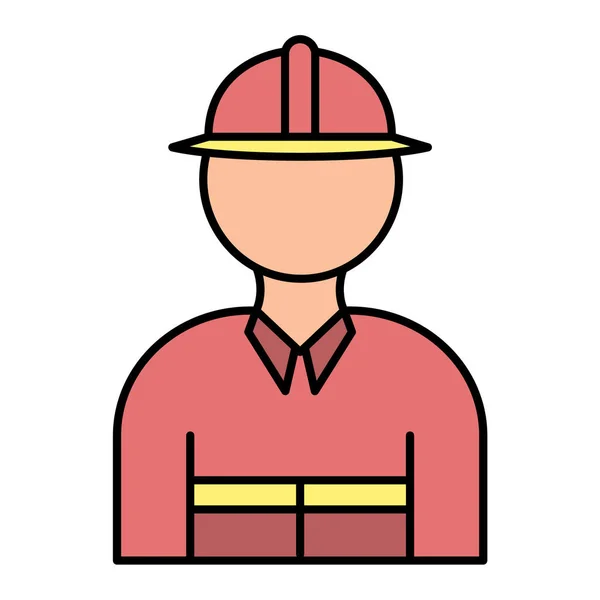 Worker Helmet Avatar Character Vector Illustration Design — Stock Vector