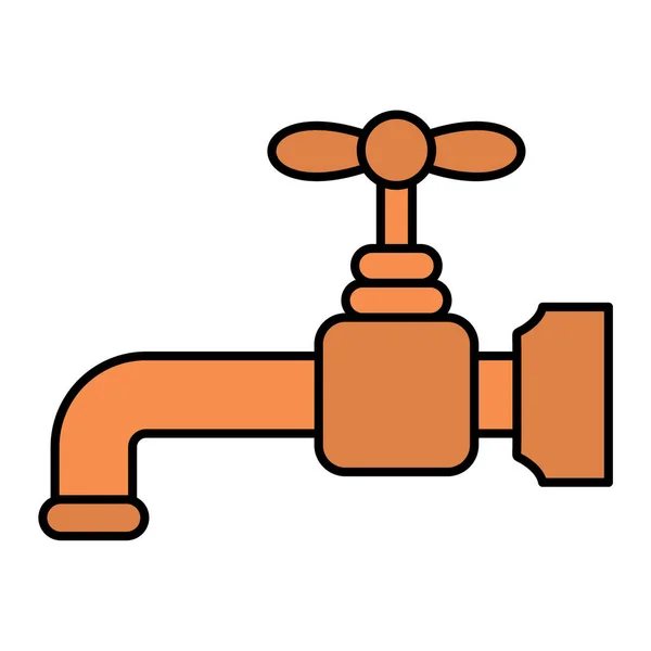 Water Tap Icon Outline Faucet Vector Illustration — Stock Vector