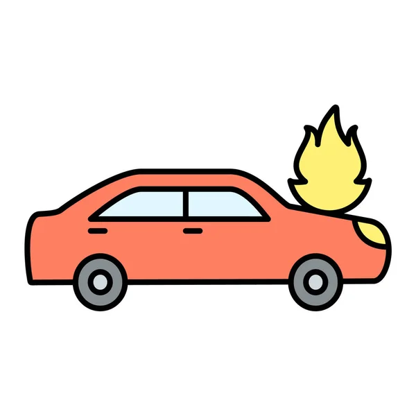 Icono Accidente Coche Ilustración Plana Iconos Vectores Camiones Rotos Para — Vector de stock