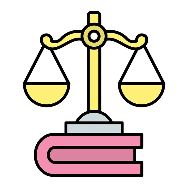 Icona Della Legge Della Giustizia Schema Illustrazione Vettoriale — Vettoriale Stock