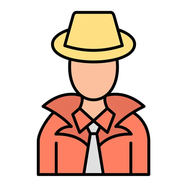 Uomo Con Cappello Sciarpa Disegno Illustrazione Vettoriale — Vettoriale Stock