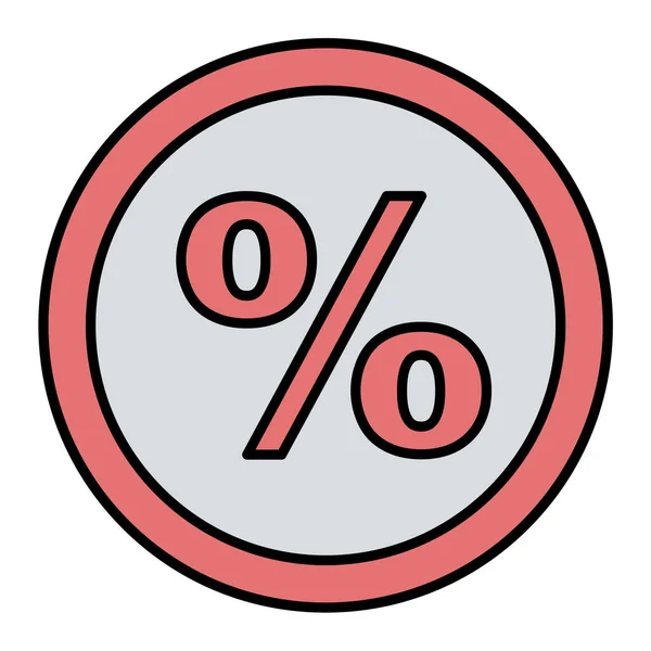 Ilustração Vetor Ícone Percentual —  Vetores de Stock