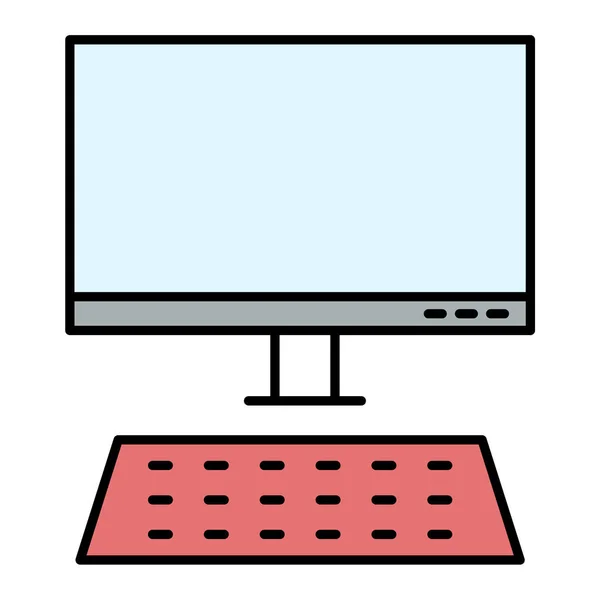 Monitor Del Computer Con Sfondo Bianco Desktop — Vettoriale Stock