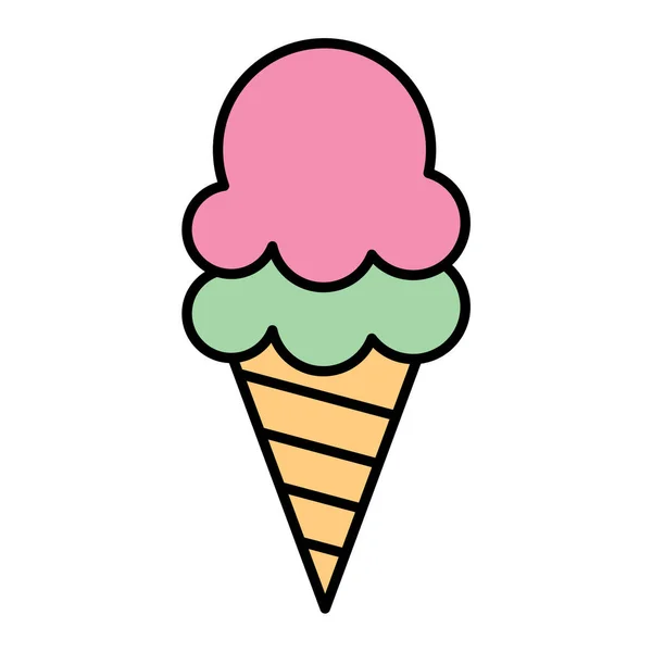 Helado Cono Icono Vector Ilustración — Vector de stock