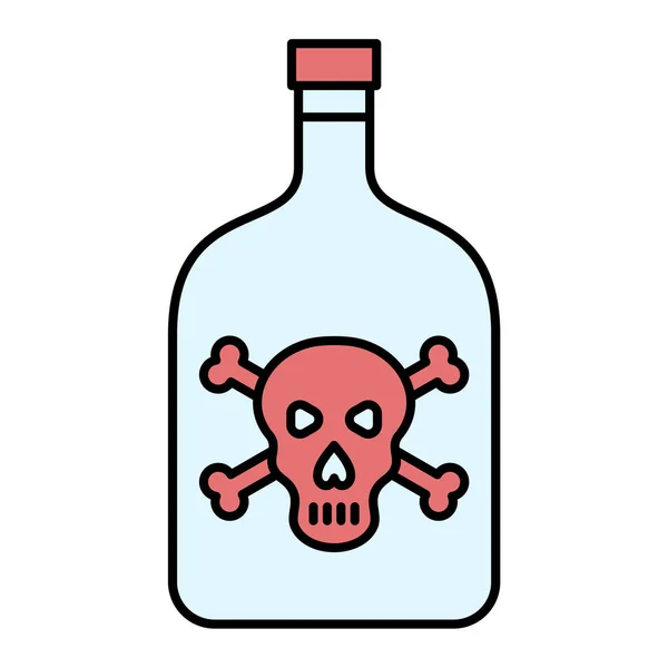Bottiglia Alcol Con Cranio Croce Vettore Illustrazione — Vettoriale Stock