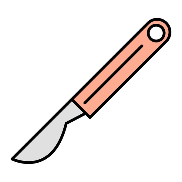 Икона Кухонного Ножа Контурная Иллюстрация Векторных Значков Кисти Сети — стоковый вектор