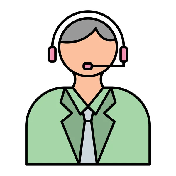 Call Center Operator Headset Headphones Vector Illustration Design — Stock Vector