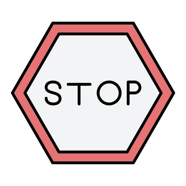 Icona Del Segno Stop Illustrazione Vettoriale — Vettoriale Stock
