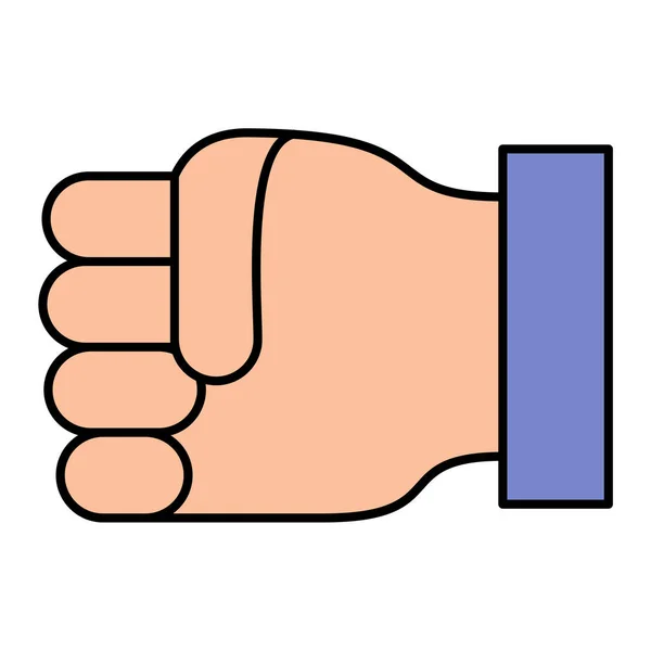 Hand Gesture Fight Human Hand Vector Illustration — Stock vektor